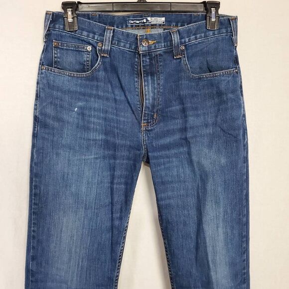 Carhartt Rugged Flex Relaxed Fit Jeans Men’s 34x36 Blue 5-Pocket Workwear Denim - Picture 3 of 9